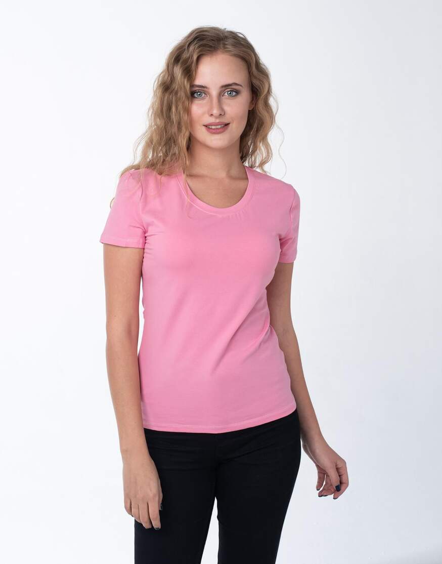 Женская розовая футболка оптом